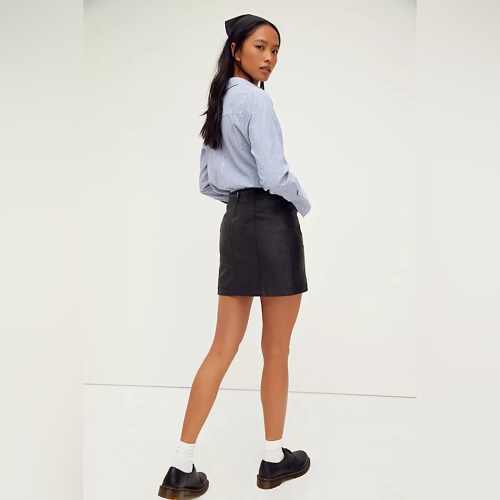 Free People Modern Femme Vegan Leather Mini Skirt